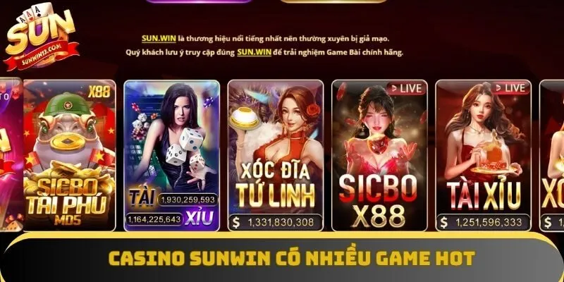 Những game chơi hot tại sảnh casino Sunwin Những game chơi hot tại sảnh casino Sunwin