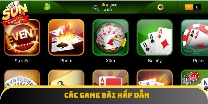 Các game bài hấp dẫn