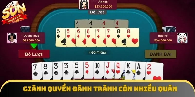 Giành quyền đánh tránh còn nhiều quân ở cuối ván